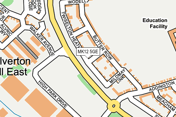 MK12 5GE map - OS OpenMap – Local (Ordnance Survey)