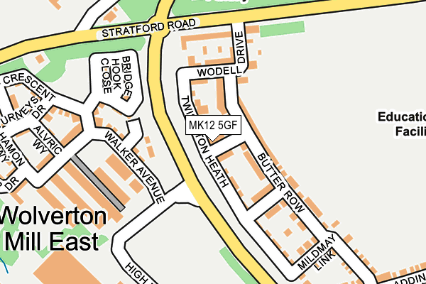 MK12 5GF map - OS OpenMap – Local (Ordnance Survey)