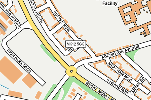 MK12 5GG map - OS OpenMap – Local (Ordnance Survey)