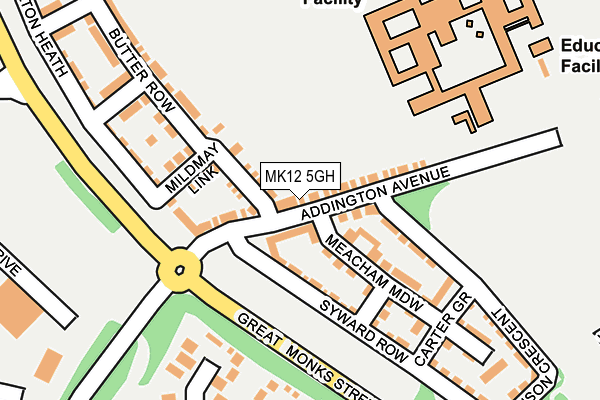 MK12 5GH map - OS OpenMap – Local (Ordnance Survey)