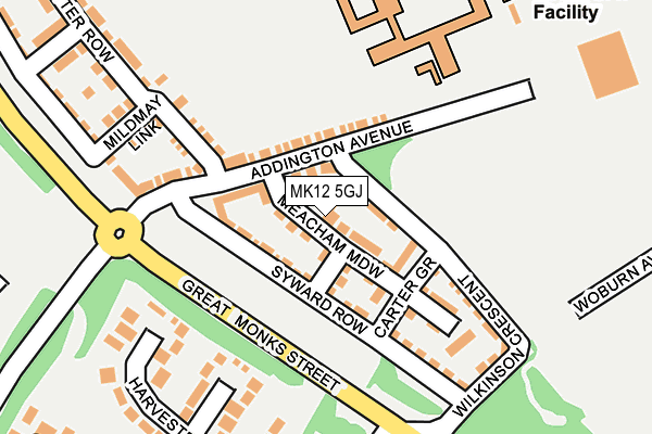 MK12 5GJ map - OS OpenMap – Local (Ordnance Survey)