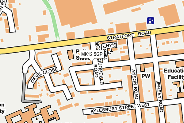 MK12 5GP map - OS OpenMap – Local (Ordnance Survey)