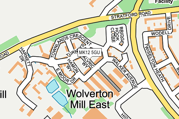 MK12 5GU map - OS OpenMap – Local (Ordnance Survey)