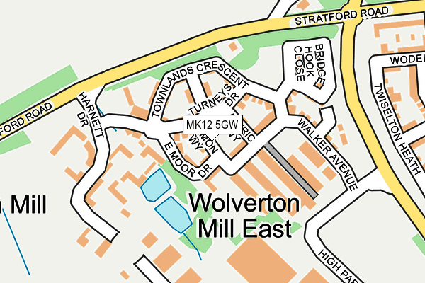 MK12 5GW map - OS OpenMap – Local (Ordnance Survey)