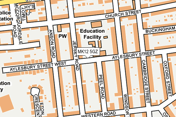 MK12 5GZ map - OS OpenMap – Local (Ordnance Survey)
