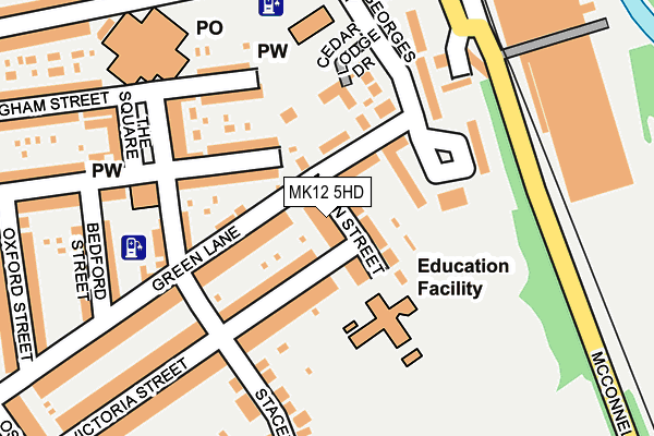 MK12 5HD map - OS OpenMap – Local (Ordnance Survey)