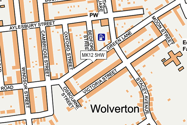 MK12 5HW map - OS OpenMap – Local (Ordnance Survey)