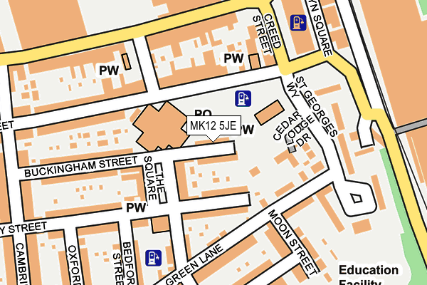 MK12 5JE map - OS OpenMap – Local (Ordnance Survey)