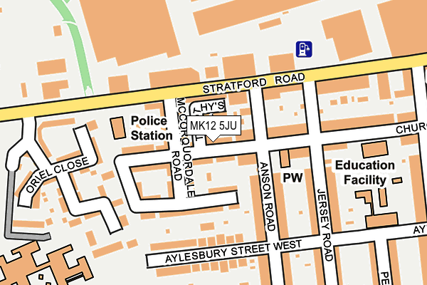 MK12 5JU map - OS OpenMap – Local (Ordnance Survey)