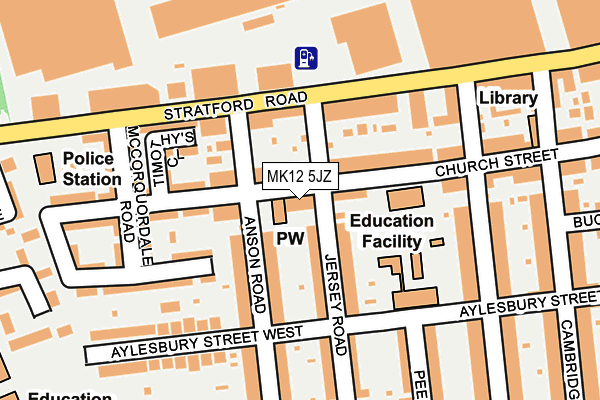 MK12 5JZ map - OS OpenMap – Local (Ordnance Survey)