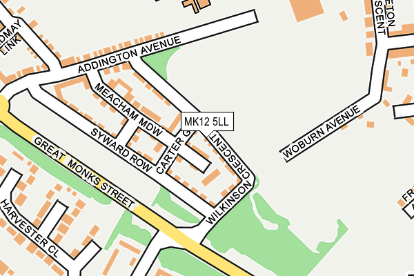 MK12 5LL map - OS OpenMap – Local (Ordnance Survey)