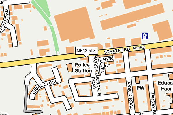 MK12 5LX map - OS OpenMap – Local (Ordnance Survey)