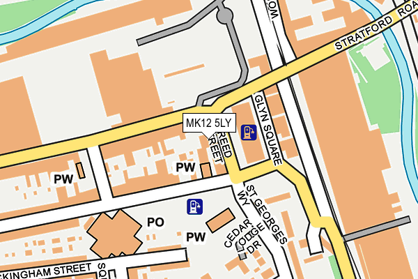 MK12 5LY map - OS OpenMap – Local (Ordnance Survey)