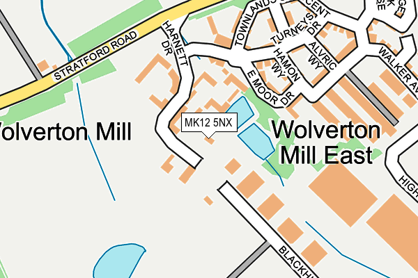 MK12 5NX map - OS OpenMap – Local (Ordnance Survey)