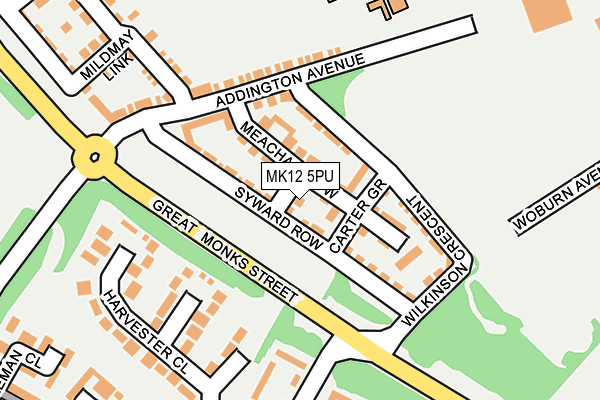 MK12 5PU map - OS OpenMap – Local (Ordnance Survey)