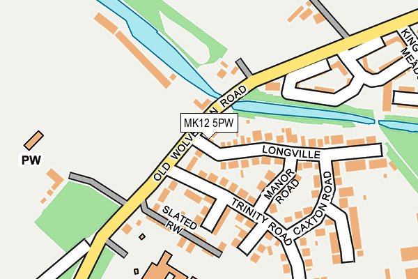 MK12 5PW map - OS OpenMap – Local (Ordnance Survey)