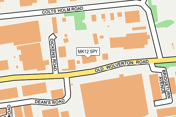 MK12 5PY map - OS OpenMap – Local (Ordnance Survey)