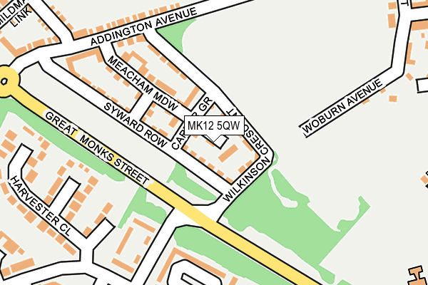 MK12 5QW map - OS OpenMap – Local (Ordnance Survey)