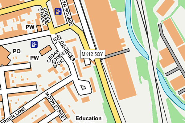 MK12 5QY map - OS OpenMap – Local (Ordnance Survey)