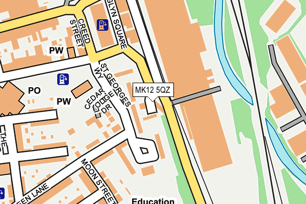 MK12 5QZ map - OS OpenMap – Local (Ordnance Survey)