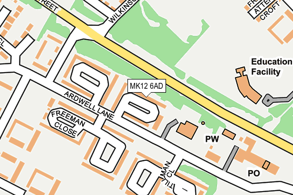 MK12 6AD map - OS OpenMap – Local (Ordnance Survey)