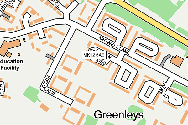 MK12 6AE map - OS OpenMap – Local (Ordnance Survey)