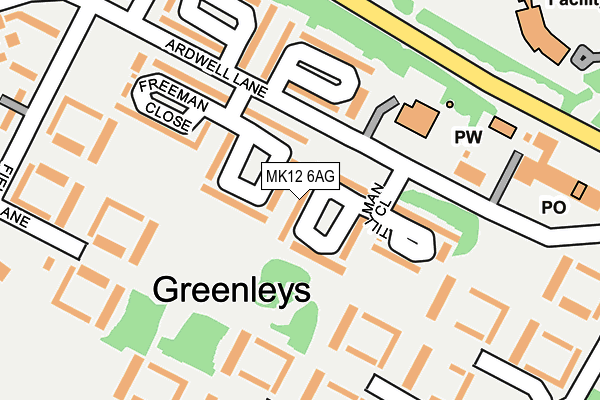 MK12 6AG map - OS OpenMap – Local (Ordnance Survey)