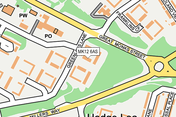 MK12 6AS map - OS OpenMap – Local (Ordnance Survey)