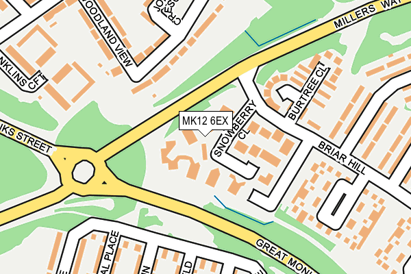 MK12 6EX map - OS OpenMap – Local (Ordnance Survey)