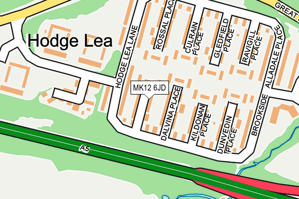 MK12 6JD map - OS OpenMap – Local (Ordnance Survey)