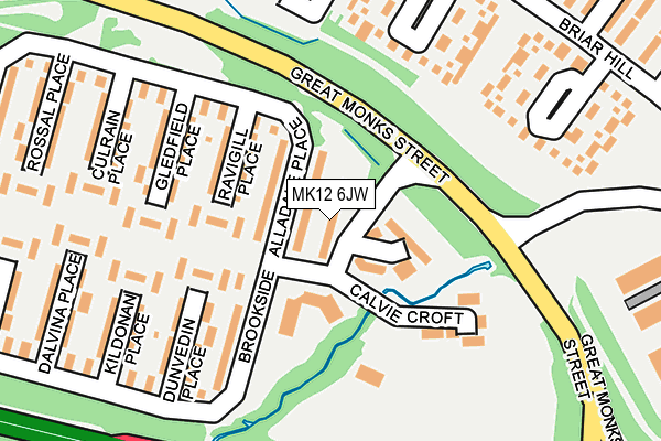 MK12 6JW map - OS OpenMap – Local (Ordnance Survey)