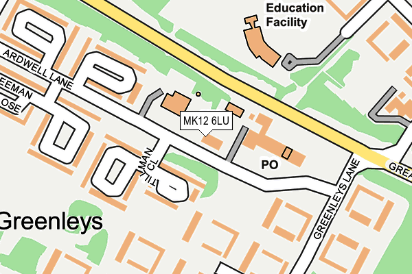 MK12 6LU map - OS OpenMap – Local (Ordnance Survey)