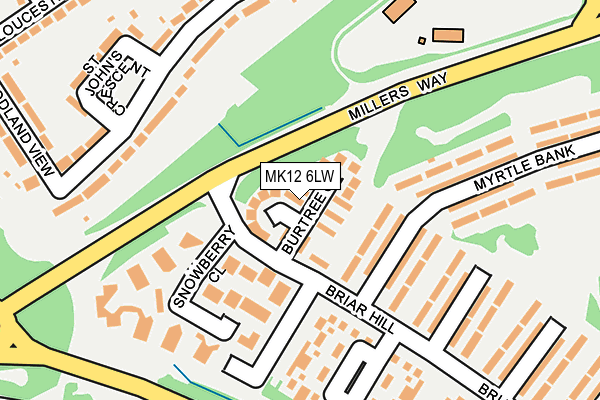 MK12 6LW map - OS OpenMap – Local (Ordnance Survey)