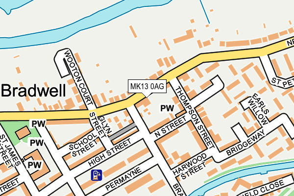 MK13 0AG map - OS OpenMap – Local (Ordnance Survey)