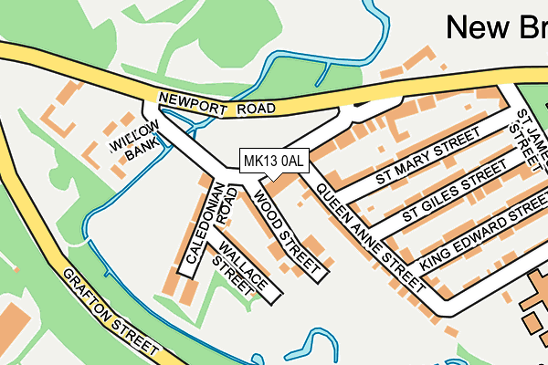 MK13 0AL map - OS OpenMap – Local (Ordnance Survey)