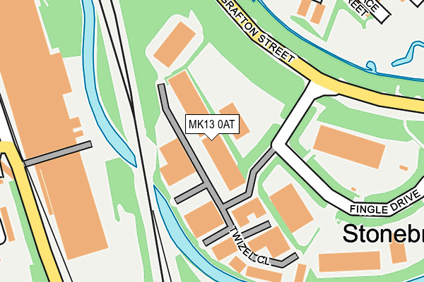 MK13 0AT map - OS OpenMap – Local (Ordnance Survey)