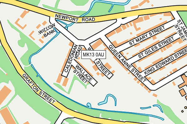 MK13 0AU map - OS OpenMap – Local (Ordnance Survey)