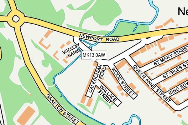 MK13 0AW map - OS OpenMap – Local (Ordnance Survey)