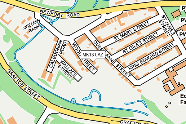 MK13 0AZ map - OS OpenMap – Local (Ordnance Survey)