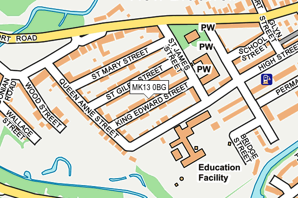 MK13 0BG map - OS OpenMap – Local (Ordnance Survey)