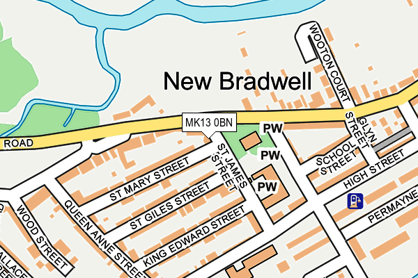 MK13 0BN map - OS OpenMap – Local (Ordnance Survey)