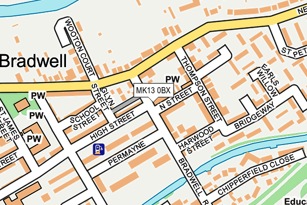 MK13 0BX map - OS OpenMap – Local (Ordnance Survey)