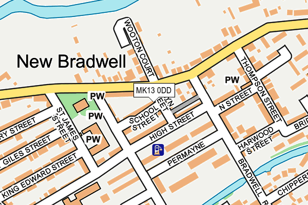 MK13 0DD map - OS OpenMap – Local (Ordnance Survey)