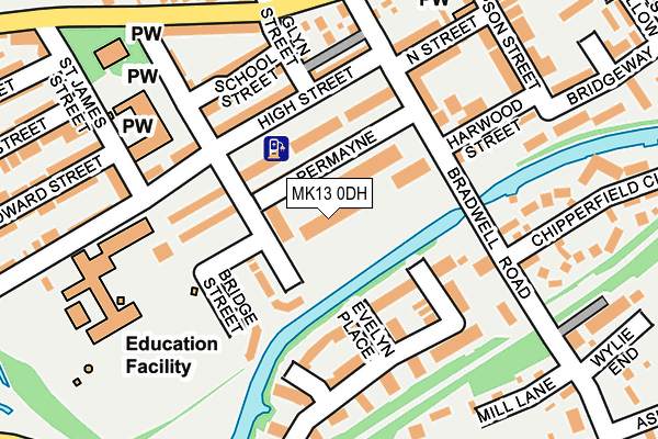 MK13 0DH map - OS OpenMap – Local (Ordnance Survey)