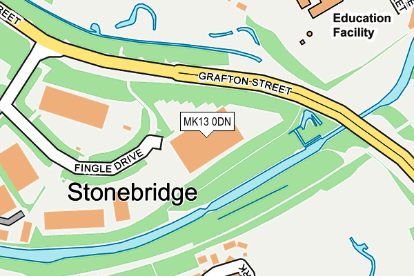 MK13 0DN map - OS OpenMap – Local (Ordnance Survey)