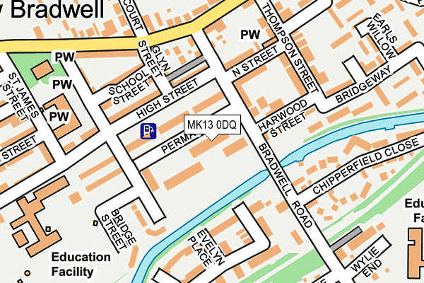 MK13 0DQ map - OS OpenMap – Local (Ordnance Survey)