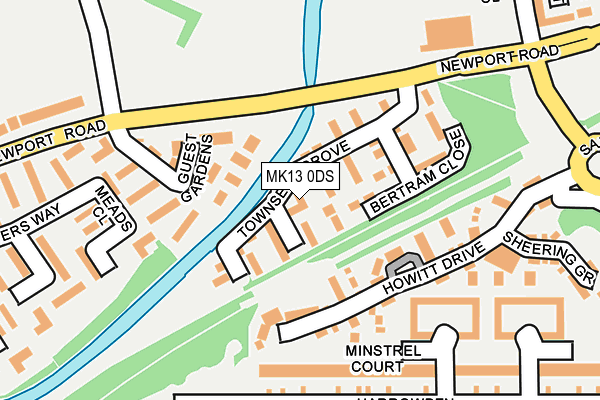 MK13 0DS map - OS OpenMap – Local (Ordnance Survey)