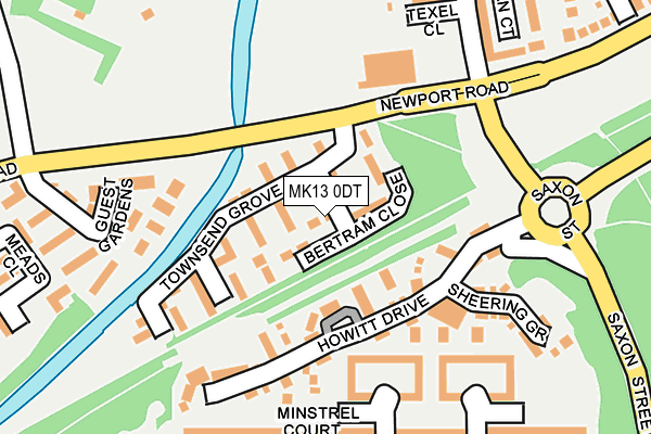 MK13 0DT map - OS OpenMap – Local (Ordnance Survey)