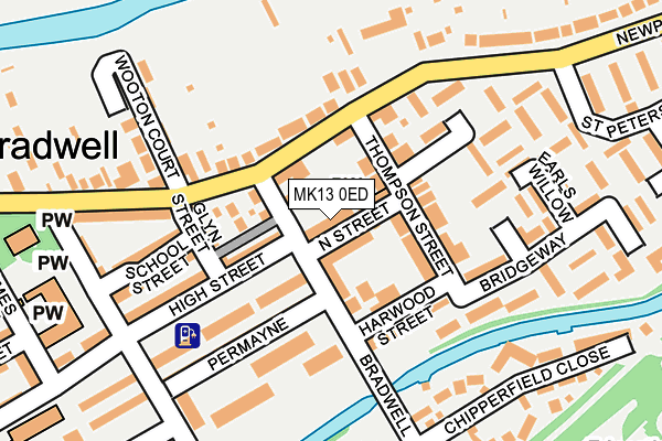 MK13 0ED map - OS OpenMap – Local (Ordnance Survey)