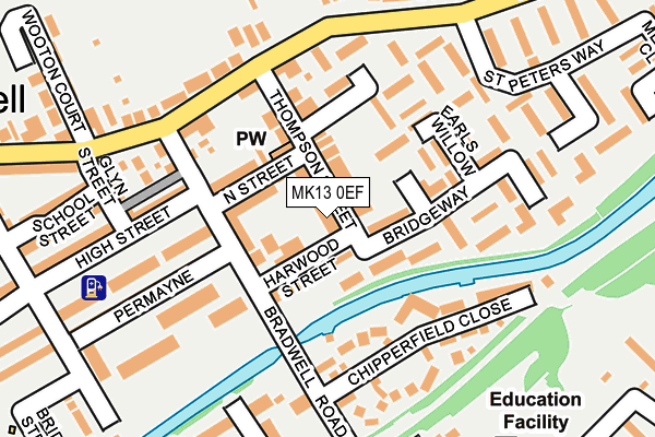 MK13 0EF map - OS OpenMap – Local (Ordnance Survey)